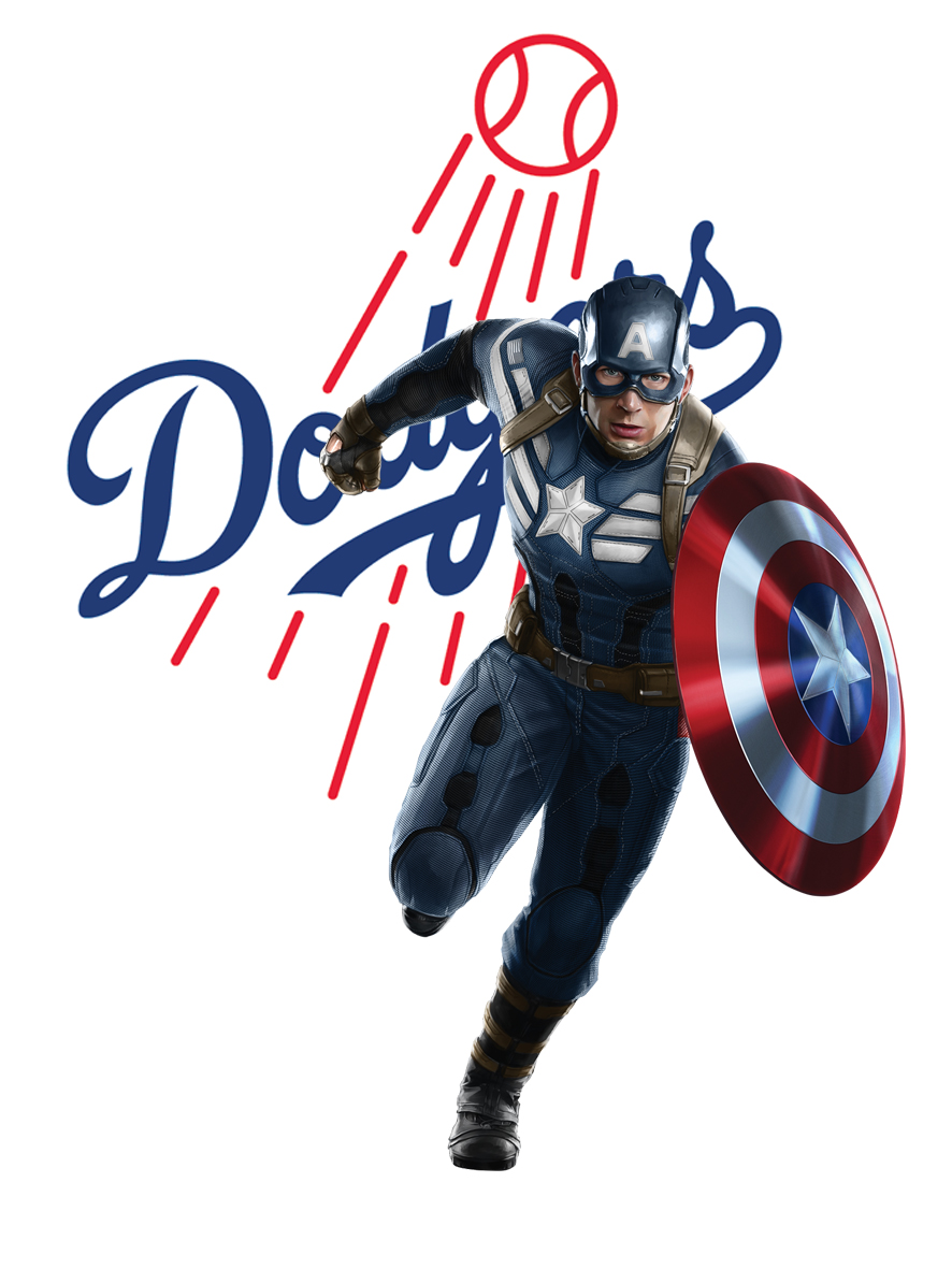 Los Angeles Dodgers Captain America Logo vinyl decal